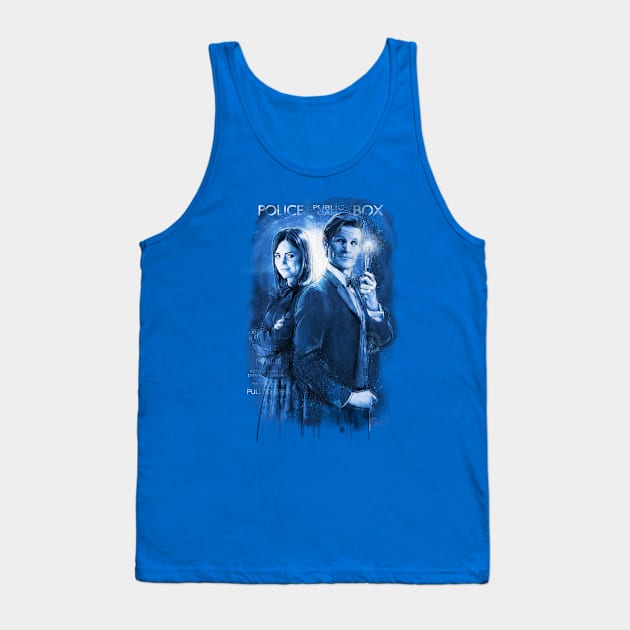 11th Doctor and Clara Tank Top by jon